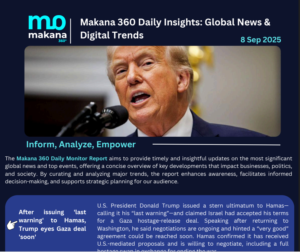 8 September – Daily Monitoring Report