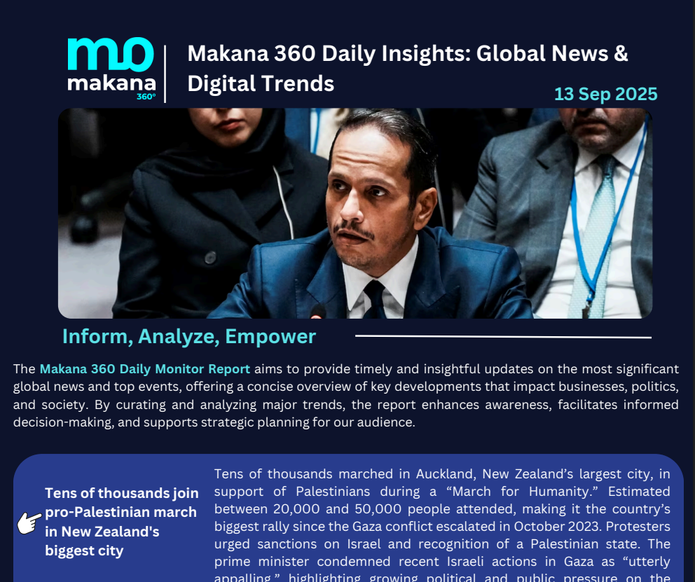 13 September – Daily Monitoring Report