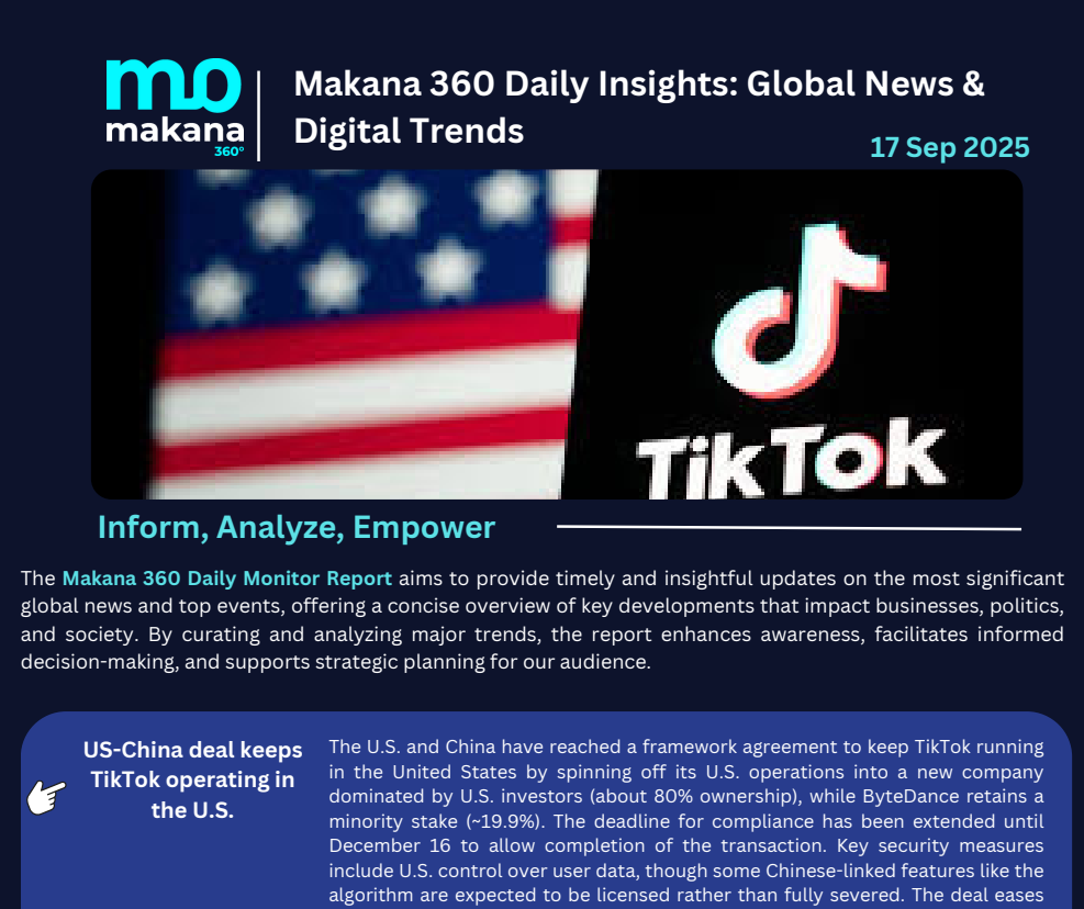 17 September – Daily Monitoring Report