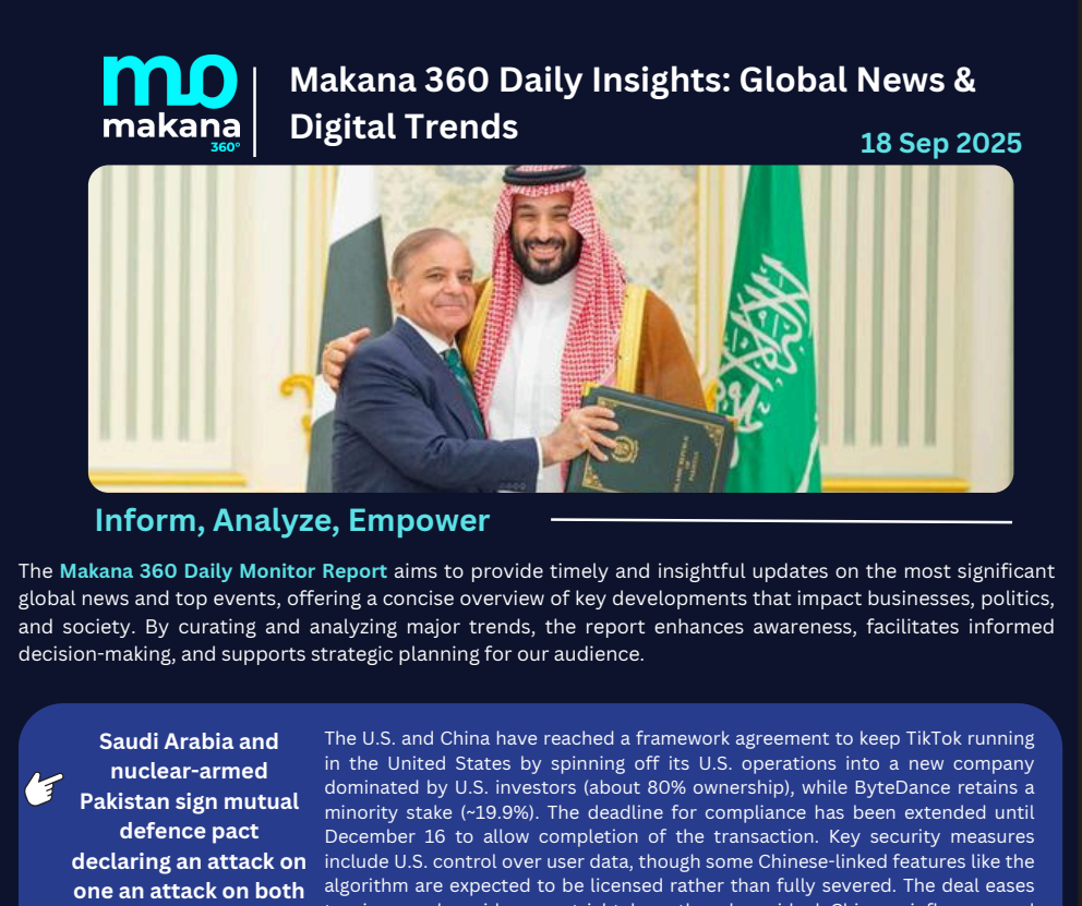 18 September – Daily Monitoring Report