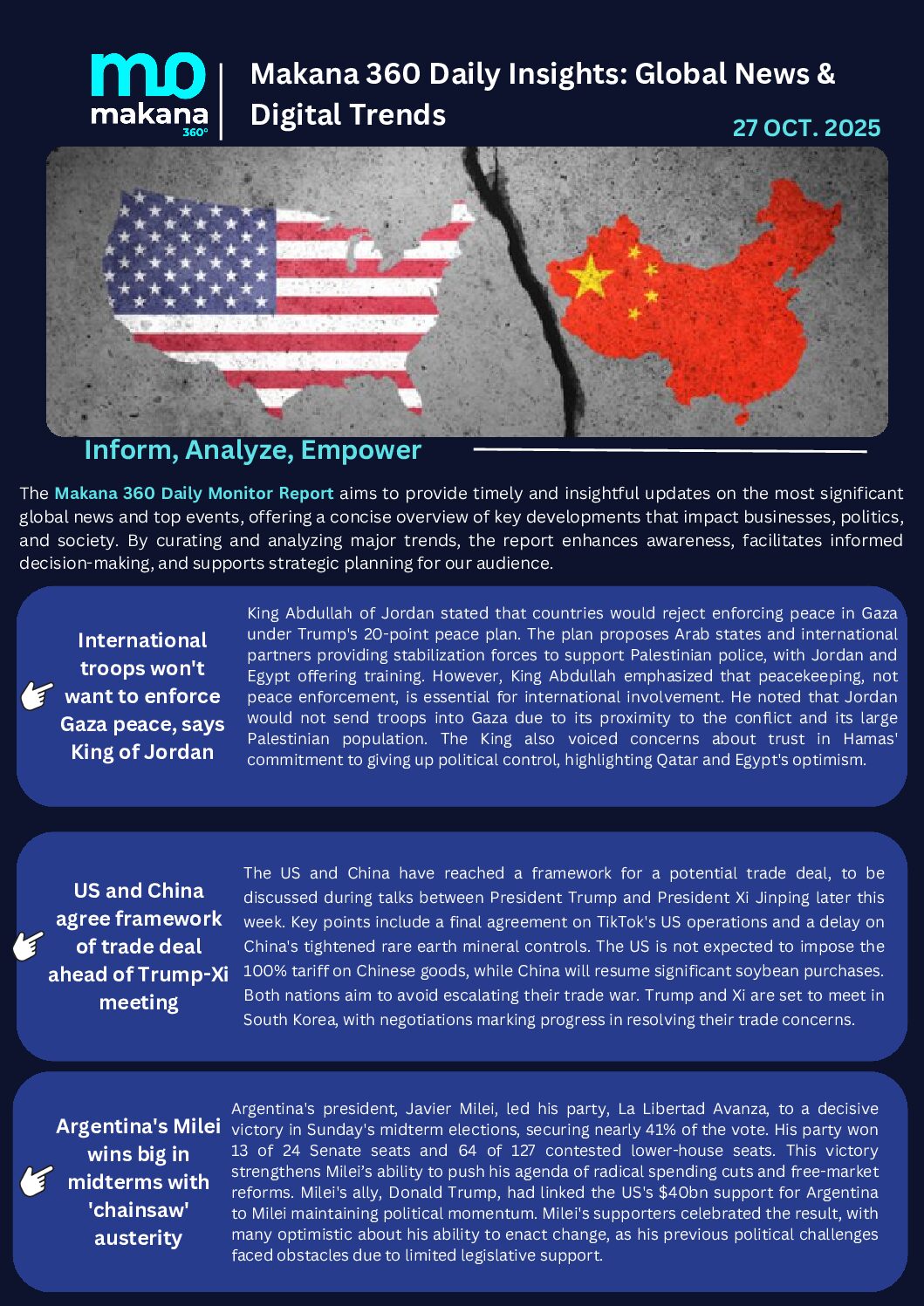 27 October – Daily Monitoring Report