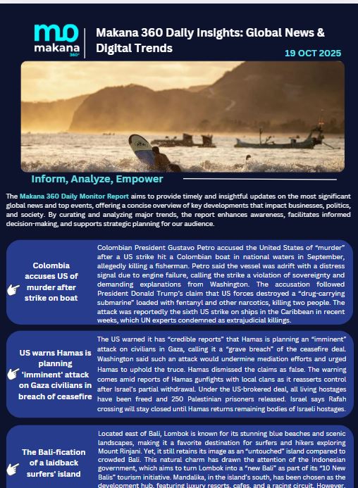 19 October – Daily Monitoring Report