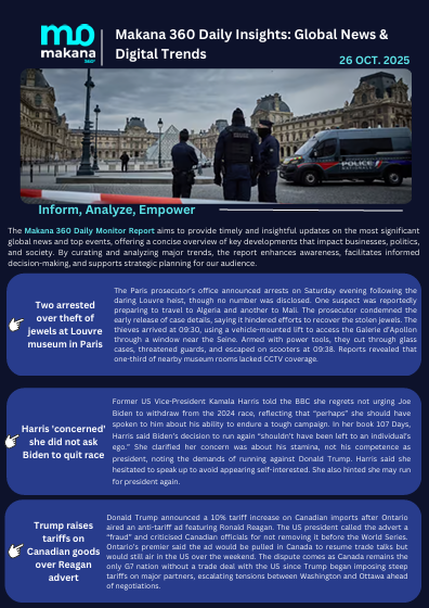 26 October – Daily Monitoring Report