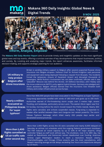 9 November – Daily Monitoring Report