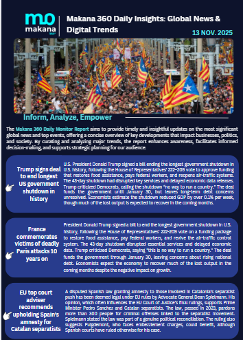 13 November – Daily Monitoring Report