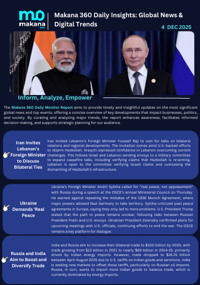 4 December– Daily Monitoring Report