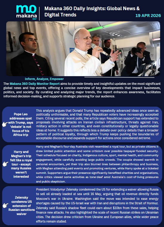 19 April – Daily Monitoring